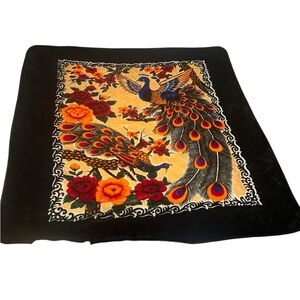Vintage Korean Style King Size Peacock Blanket